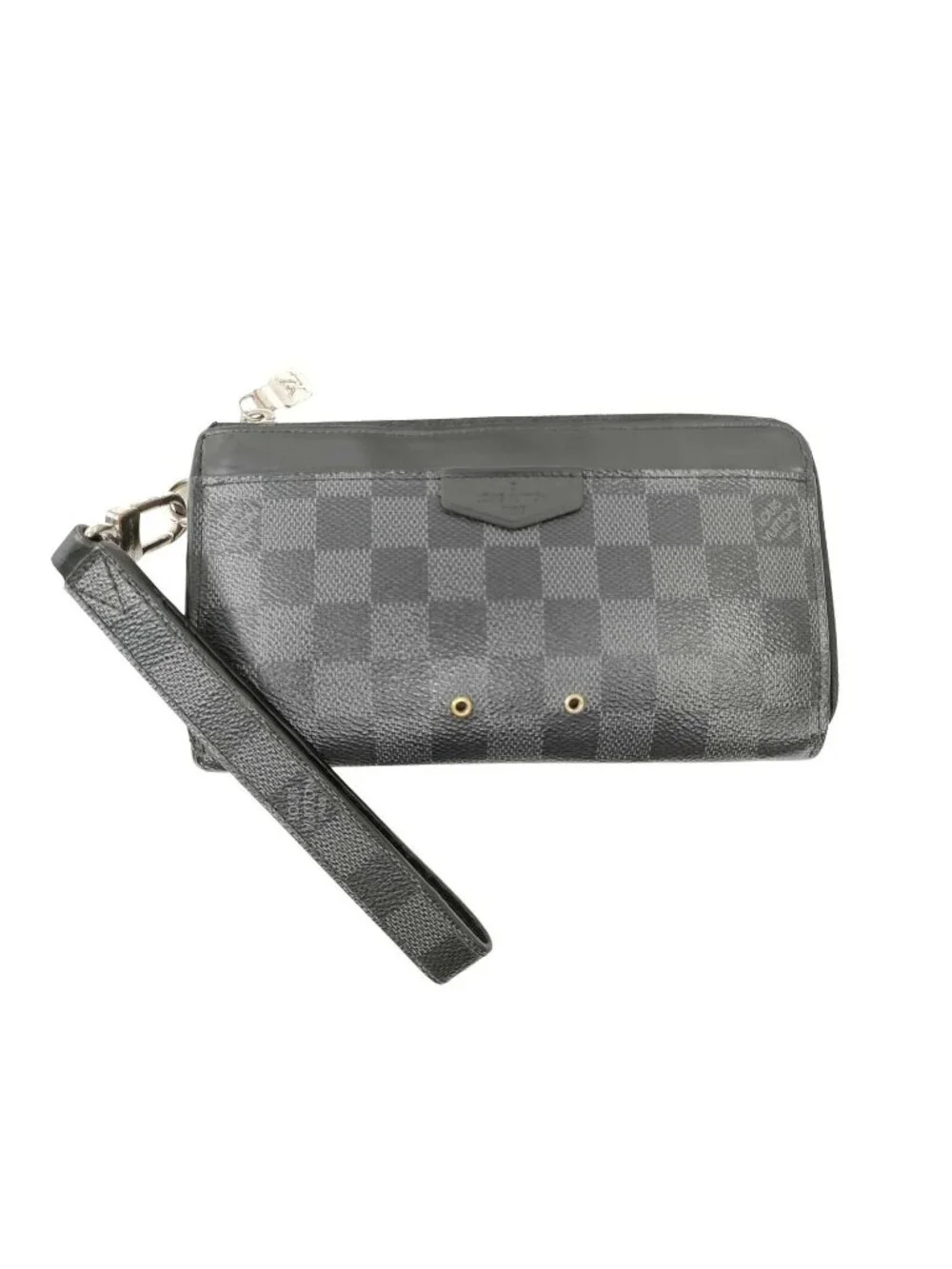 Louis Vuitton Wallet Damier Graphite Zippy Dragonne Black Leather L-shaped